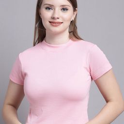 Jinfo Ribbed High Neck Fitted Crop Top-image-33