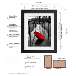 RANDOM Set Of 10 Black Solid Individual Wall Photo Frames With Heart Plaques image 3