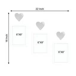 RANDOM Set Of 3 White Solid Individual Wall Photo Frames With 3 Heart Plaque image 5
