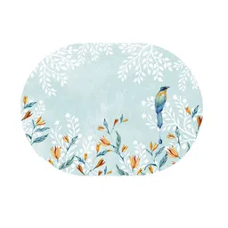 SPACE OF JOY Azure Canopy White & Blue 4 Pieces Printed Wooden Oval Table Placemats image 2
