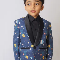 BAESD Boys Printed Single Breasted Blazer-50