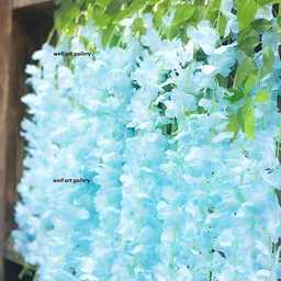 WELL ART GALLERY Blue & Green 10 Pieces Wisteria Hanging Artificial Flowers-image-95