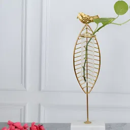 Maison Modern Gold toned Metal Flower Vases-51