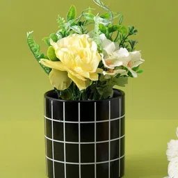 TAYHAA Black & White Patterned Ceramic Planter-23
