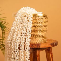 BS AMOR Set Of 6 White Mogra Artificial Garland Flowers-18