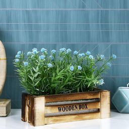 TAYHAA Blue & Green Rosmarinus Artificial Plant With Pot-25