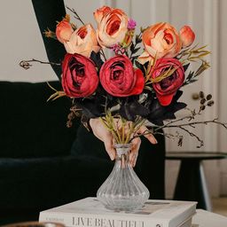 ARTSY Peach Artificial Rose Flowers-0