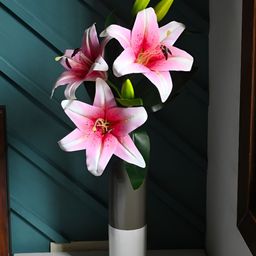Blooming Floret White Lily Artificial Flower-13