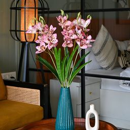 Blooming Floret Pink & Green Orchid Artificial Flower-3