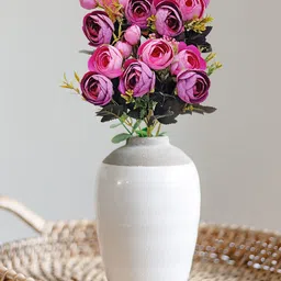 ARTSY  Purple Green 2 Pieces Rose Artificial Flowers-10