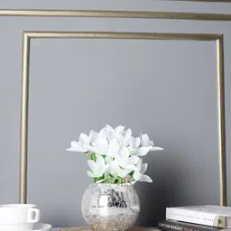 BS AMOR White Lily & Bonsai Artificial Flowers Bunch With Glass Vase-19