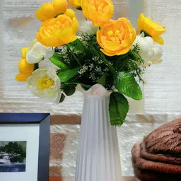 Art Street White & Yellow 2 Pieces Artificial Peony Flowers-picture-16