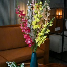 Blooming Floret Pink Orchid Artificial Flowers-47