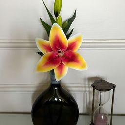 Blooming Floret Yellow & Green Lily Artificial Flower-2