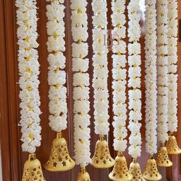 BS AMOR White 4 Pieces Traditional Artificial Flower Latkans-57