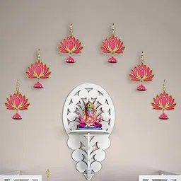 BS AMOR Pink & White 6 Pieces Lotus Wall Hangings-image-81
