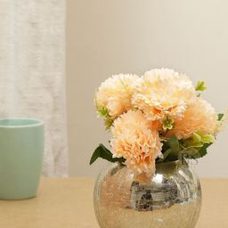 BS AMOR Peach-Colored Dahlia Artificial Flowers With Glass Vase-22