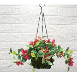 PolliNation Pink Artificial Bougainvillea Flower Hanging Creeper with Hanging Metal Stand-15