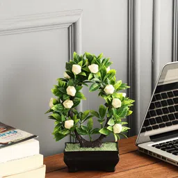 FOLIYAJ Solid Artificial Gerber Flowers With Pots-0