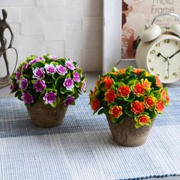 House Of Accessories Pack of 2 Red & Pink Potted Plants-31