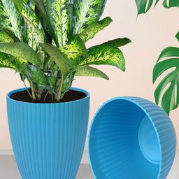 Kuber Industries Blue & Yellow 4 Pieces Indoor Planter-31