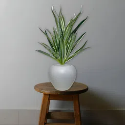 ARTSY White & Green Spider Artificial Plant With Pot-21