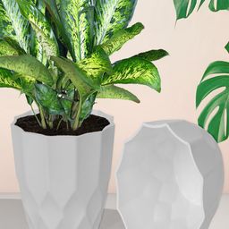 Kuber Industries White 4 Pieces Indoor Planter-76