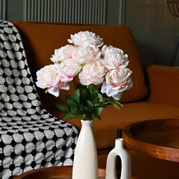 Blooming Floret Off White & Orange Artificial Flower-25