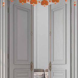 BS AMOR Orange Colored Artificial Flowers Wall Hanging-image-61