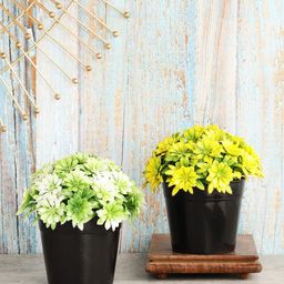 FOLIYAJ Set of 2 Solid Artificial Plants with Pot-25