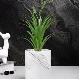 TAYHAA Green & White Artificial Plant With Pot-9