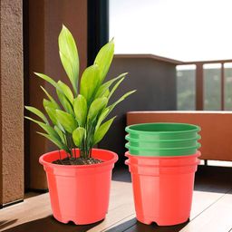 Kuber Industries Set Of 6 Red & Green Planter With Pot-5
