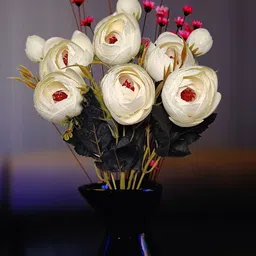 ARTSY White Pink Rose Artificial Flower-40