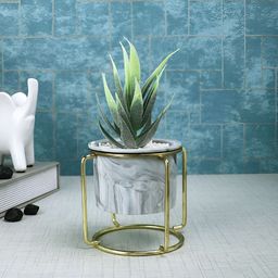 TAYHAA Green Aloe Vera Artificial Plant With Pot-26