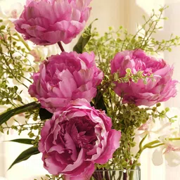 Pure Home and Living Pink & Green Peony Artificial Flower-23