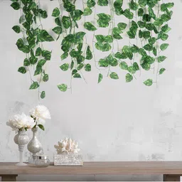 BS AMOR Set of 10 Green Solid Money Plant Creeper Bail-35