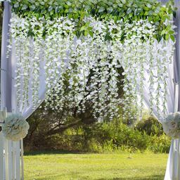 Homesake 6-Pcs White Faux Wisteria Vine Hanging Flower-image-20