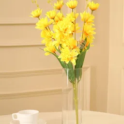 BS AMOR Yellow & Green Artificial Dahlia Flower Bunch-63