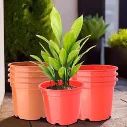 Kuber Industries 8Pc Red & Orange Colored Lightweight Planters-16