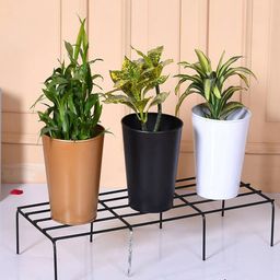 Kuber Industries Black Planter Stand-56