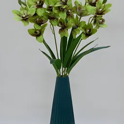 Blooming Floret Green & White Orchid Artificial Flower-34