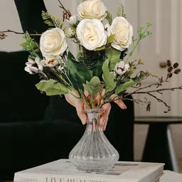 ARTSY White Rose Artificial Flower-32