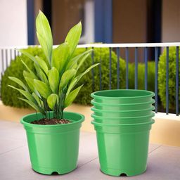 Kuber Industries 6 Pcs Green Lightweight Planters-54