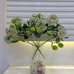 ARTSY Green & Yellow 2 Pieces Jasmine Non Hanging Artificial Flowers-44