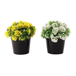 FOLIYAJ Set Of 2 Artificial Flower With Pot image 3