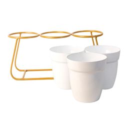 Kuber Industries White 3 Piece Planter & 1 Planter Stand image 5