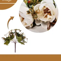 Art Street White Artificial Peony Silk Flowers image 5
