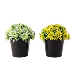 FOLIYAJ Set of 2 Solid Artificial Plants with Pot image 4