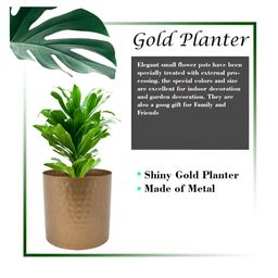 Homesake Set Of 2 Hammered Metal Planters with Stands image 2