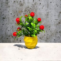 KAAF Yellow & Red Artificial Plant With Pot image 5